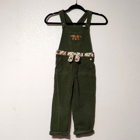 Green Corduroy Overalls Size 6 - Picture 1 of 4